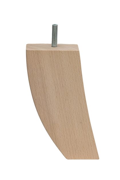 Drewniana noga meblowa z drewna bukowego, surowa, z wkręconą śrubą