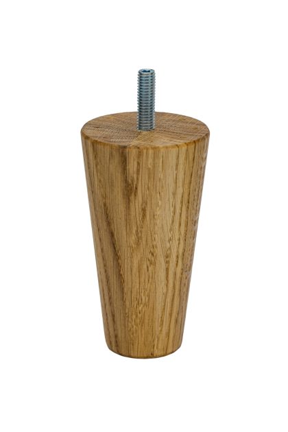 Olejowana noga stożkowa meblowa toczona dębowa z wkręconą śrubą