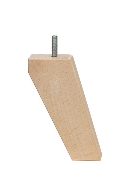 Drewniana noga meblowa z drewna bukowego, z wkręconą śrubą, surowa