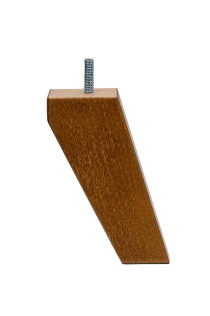 Skośna noga meblowa drewniana, z wkręconą śrubą w kolorze rustikal