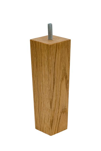 Drewniana noga meblowa z drewna dębowego, olejowana, o kształcie piramidy