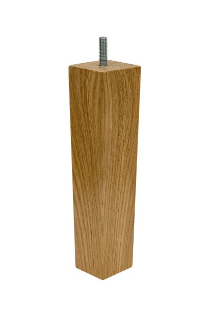 Drewniana noga meblowa z drewna dębowego, w kolorze naturalnym, o kształcie piramidy