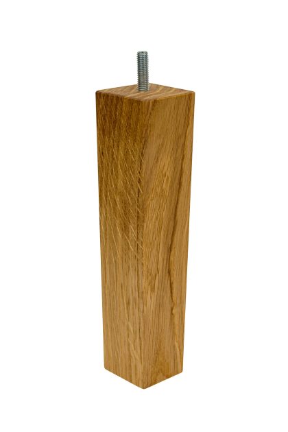 Drewniana noga meblowa z drewna dębowego, olejowana, o kształcie piramidy