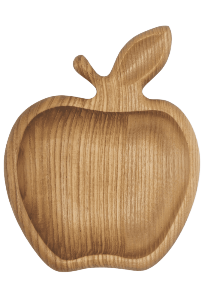 Drewniana miska na przekąski o kształcie jabłka
