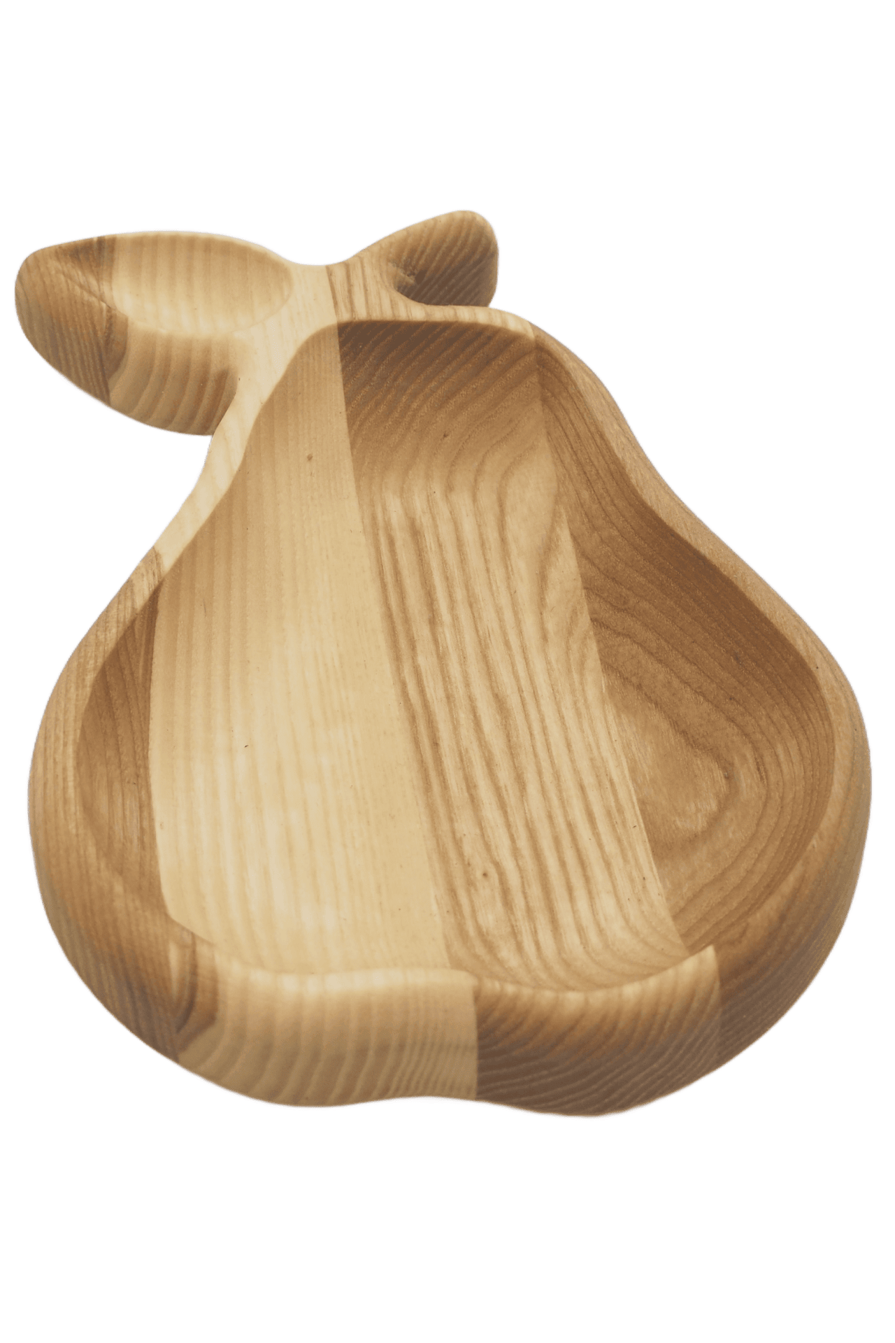 Drewniana miska na przekąski o kształcie gruszki