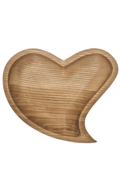 Naturalna drewniana miska na przekąski o kształcie serca