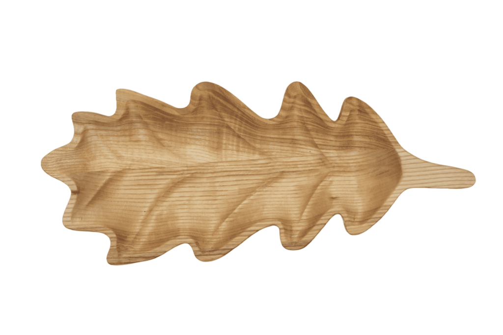 Taca na przekąski - drewniana taca do serwowania przekąsek o kształcie liścia