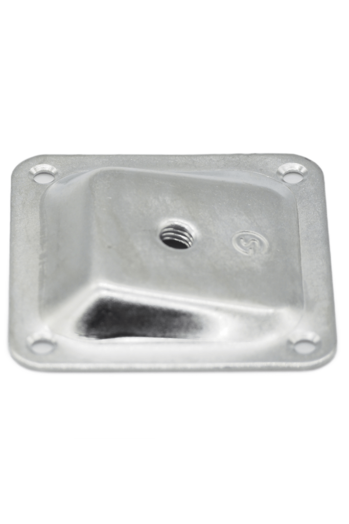 Bacha montażowa skośna o kształcie kwadratu i wymiarach 68x68 mm, wykonana ze stali, widoczna od góry