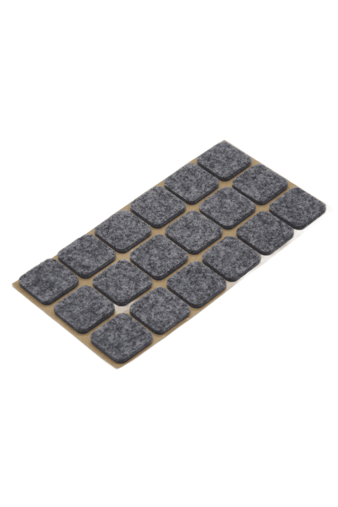 Opakowanie samoprzylepnych podkładek filcowych o kształcie kwadratu w kolorze szarym - 18 szt.