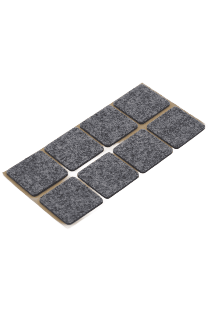 Opakowanie samoprzylepnych podkładek filcowych o kształcie kwadratu w kolorze szarym - 8 szt.