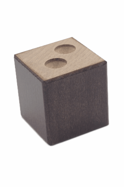 Noga do mebli o kształcie kostki w kolorze orzecha