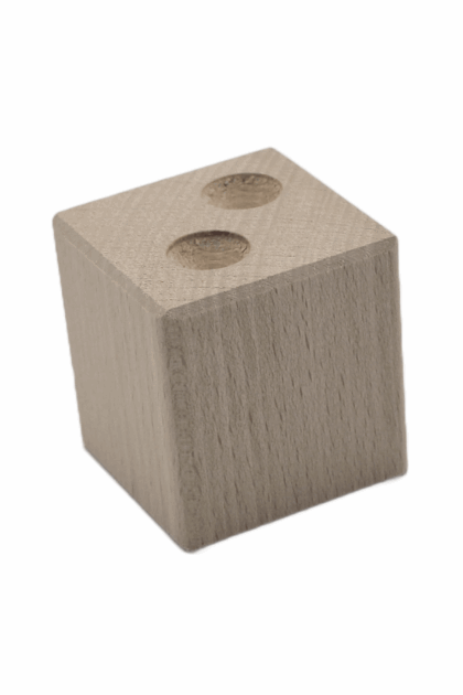 Drewniana kostka noga meblowa kostka o kształcie sześcianu, bukowa, o odcieniu naturalnego drewna