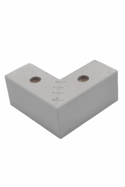 Drewniana noga meblowa narożna w kolorze białym