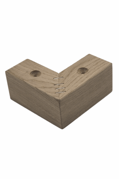 Noga drewniana narożna dębowa surowa bez pokrycia